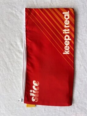Slice Red Zipper Pouch - "keep it real"